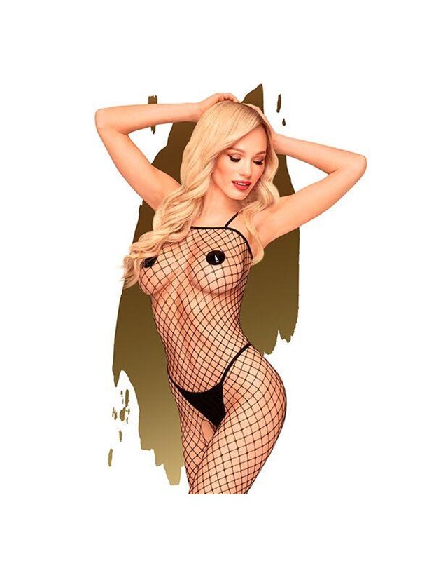 Бодистокинг в крупную сетку Penthouse - Body Search Black XL