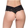 Сексуальные женские трусики Fabiana с жемчугом черные, размер L-2XL