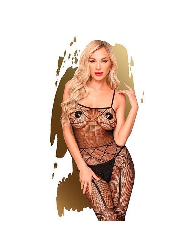 Бодистокинг с чулками и геометрическим рисунком Penthouse - Firecracker Black S/L