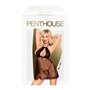 Комплект сорочка в стиле 60-х и трусики с доступом Penthouse - Libido Boost Black S/M