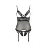 Корсет и трусики Passion DIABOLINA CORSET черный, размер XXL/XXXL (PS25806)