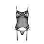 Корсет и трусики Passion MELANIA CORSET черный, размер XXL/XXXL (EL16309)