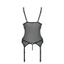 Корсет Passion Christa Corset black S/M: с подвязками и ажурным лифом, стринги в комплекте