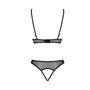 Комплект Passion Christa Set black S/M: браллет с ажурным лифом и открытыми трусиками