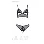 Комплект Passion Christa Set black S/M: браллет с ажурным лифом и открытыми трусиками