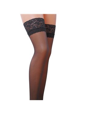 Чулки Passion ST003 5 графитовые, классические, на ажурной силиконовой резинке