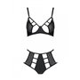 Комплект из эко-кожи Passion Tamaris Set black L/XL: бюстгальтер и трусики с перфорацией