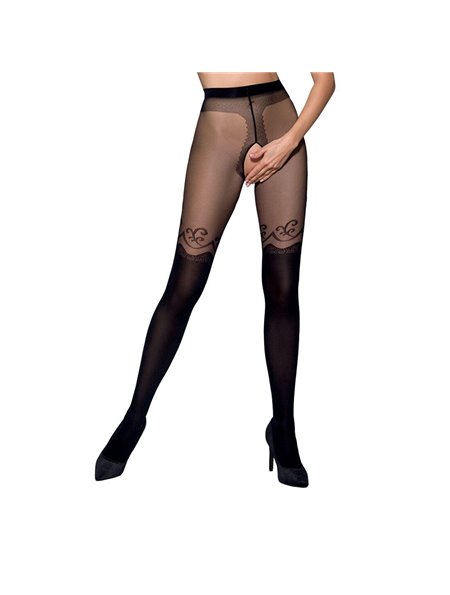 Колготки с открытым доступом Passion TIOPEN 012 black 3/4 (20/40 den), двойная плотность