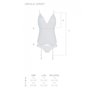 Корсет Passion Ursula Corset white L/XL, с пажами, трусики с ажурным декором и открытым шагом