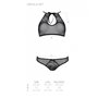 Комплект Passion URSULA SET black S/M: бра, трусики с ажурным декором и открытым шагом