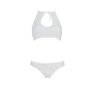 Комплект Passion URSULA SET white L/XL: бра, трусики с ажурным декором и открытым шагом