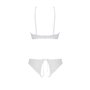 Комплект Passion URSULA SET white L/XL: бра, трусики с ажурным декором и открытым шагом