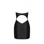 Мини-платье из экокожи CELINE CHEMISE black 6XL/7XL — Passion: шнуровка, трусики в комплекте