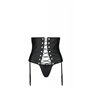 Пояс-корсет из экокожи CELINE SET black 4XL/5XL — Passion: шнуровка, съемные пажи для чулок, стринги