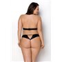 Комплект: открытый топ и трусики из эко-кожи с люверсами Malwia Set 6XL/7XL — Passion