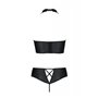 Комплект из эко-кожи Nancy Bikini black 6XL/7XL - Passion, бра и трусики с имитацией шнуровки