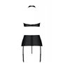 Комплект с имитацией шнуровки Nancy Set black 4XL/5XL - Passion топ, трусики и пояс для чулок