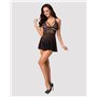 Obsessive 838-BAB-1 babydoll & thong black XXL