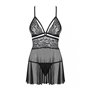 Obsessive 838-BAB-1 babydoll & thong black XXL