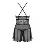 Obsessive 838-BAB-1 babydoll & thong black XXL