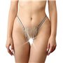Трусики со стразовой цепью Art of Sex - Lea, размер L-2XL, Серебро/Черный