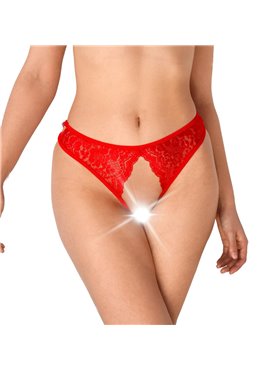 Кружевные трусики с открытым доступом Art of Sex - Mia, размер L-2XL, Красный