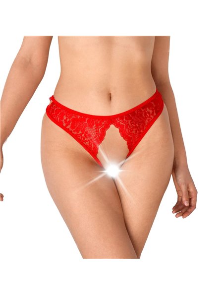 Кружевные трусики с открытым доступом Art of Sex - Mia, размер L-2XL, Красный