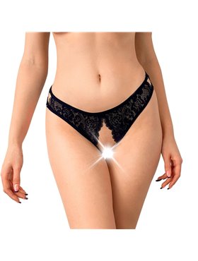 Кружевные трусики с открытым доступом Art of Sex - Mia, размер L-2XL, Черный
