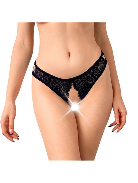 Кружевные трусики с открытым доступом Art of Sex - Mia, размер L-2XL, Черный