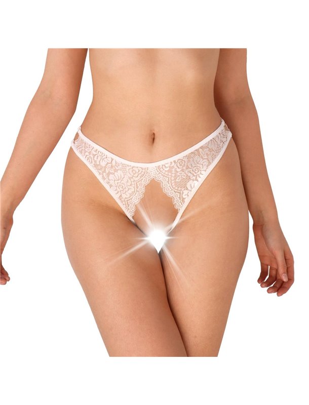 Кружевные трусики с открытым доступом Art of Sex - Mia, размер L-2XL, Белый