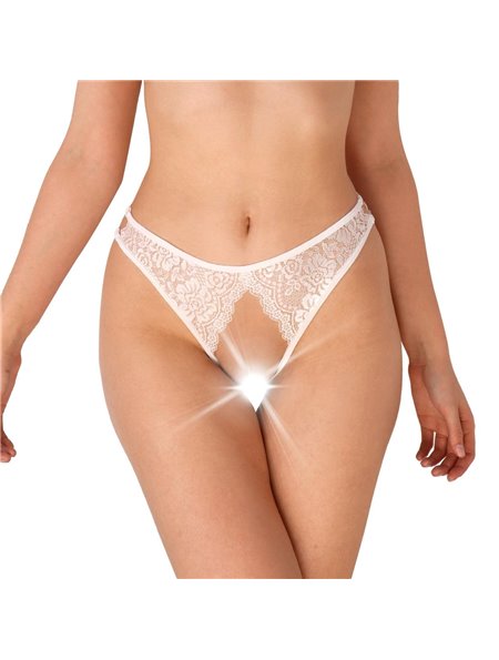 Кружевные трусики с открытым доступом Art of Sex - Mia, размер L-2XL, Белый