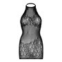 Leg Avenue Rhinestone halter mini dress OS Black