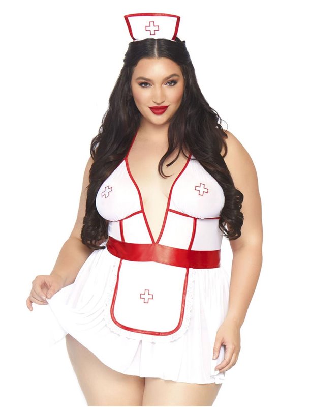 Leg Avenue Roleplay Nightshift Nurse + 1X-2X White/Red