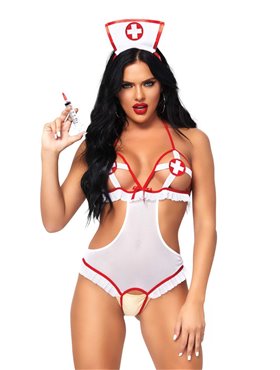 Leg Avenue Roleplay Naughty Nurse OS White/Red