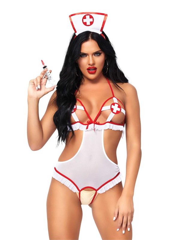 Leg Avenue Roleplay Naughty Nurse OS White/Red