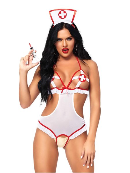 Leg Avenue Roleplay Naughty Nurse OS White/Red