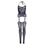 Бодистокинг Leg Avenue Jacquard net bodystocking Black (SO7903)