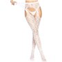 Leg Avenue Heart net suspender hose OS White