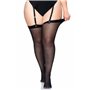 Leg Avenue Sheer backseam stockings + PLUS SI Black