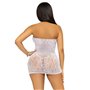 Leg Avenue Rhinestone halter mini dress OS White