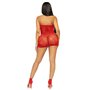 Leg Avenue Rhinestone halter mini dress OS Red