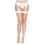 Leg Avenue Fence Net Thigh Highs OS White