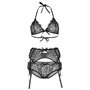 Комплект белья с поясом Leg Avenue Bra top, panty & garterbelt S Black (SO8003)