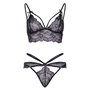 Комплект белья Leg Avenue Strappy bralette and g-string S Black (SO8005)
