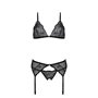 Комплект белья с поясом Passion DELIENA SET black S/M (SO8422)