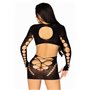 Leg Avenue Long sleeve cut out mini dress Black O/S