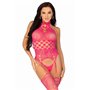 Бодистокинг Leg Avenue High neck lace bodystocking Raspberry One size (SO8572)