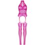 Бодистокинг Leg Avenue High neck lace bodystocking Raspberry One size (SO8572)
