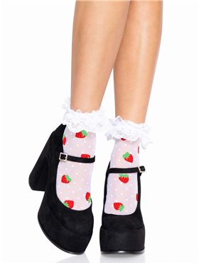 Leg Avenue Strawberry ruffle top anklets