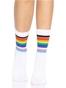 Leg Avenue Pride crew socks Rainbow